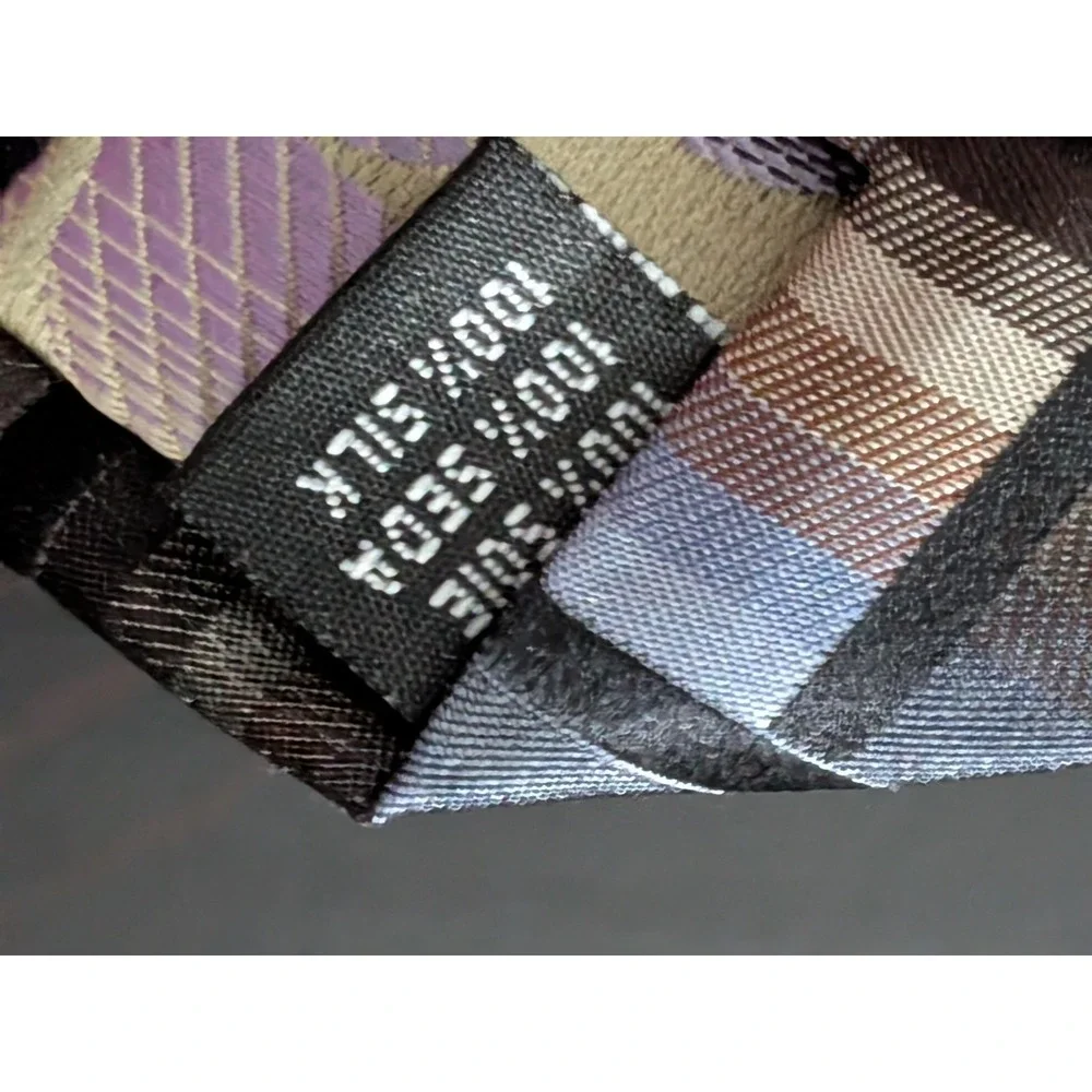 Roberto‎ Villini Couture Tie Plaid Multicolor Tonal 68